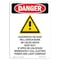 Signmission Safety Sign, OSHA Danger, 5" Height, Hazardous Voltage, Portrait, D-35-V-2319 OS-DS-D-35-V-2319 - alternate 1